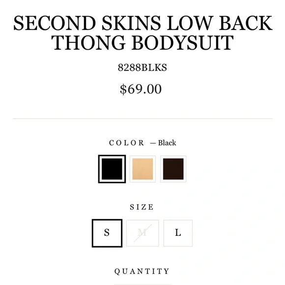 Only Hearts Second Skins Low Back Thong Black Bodysuit Size Medium NWT - Picture 5 of 5